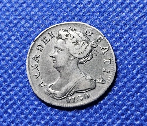 1703 vigo sixpence queen anne - vigo,