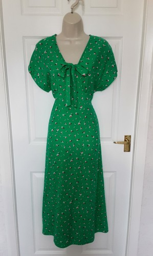 Tea day dress green ditsy - dress,,