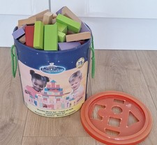 130 Wooden Building Blocks Shape Sorter By Universe Of Imagination Used