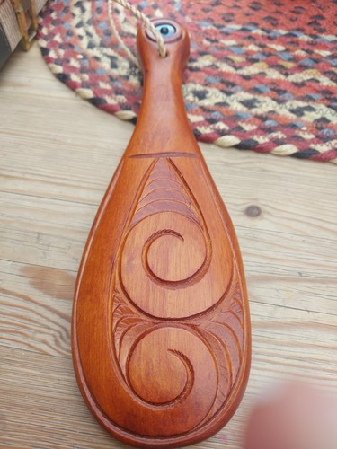 Maori hand carved - paddle, with