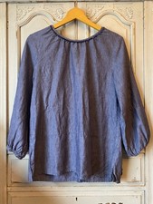 Poetry blue linen - linen, neck