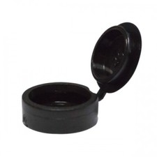 BLACK PLASTIC FOLD OVER HINGED SCREW COVER CAPS PACKS 10 TO 10,000 SMALL 6G - 8G