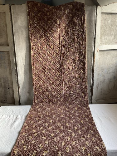 Antique fabric quilt fragment - quilt,
