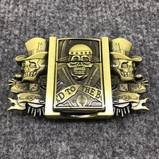 Antique brushed skull belt - skull,