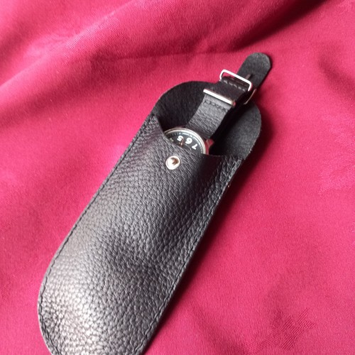 Leather watch travel case - watch,
