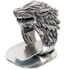 Fenrir Wolf Dog Ring .925 sterling silver Biker Animal Viking Norse Dire M - Z+