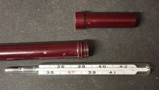 Vantage / Antique Pocket Thermometer With Bakelite TRAVEL CASE 