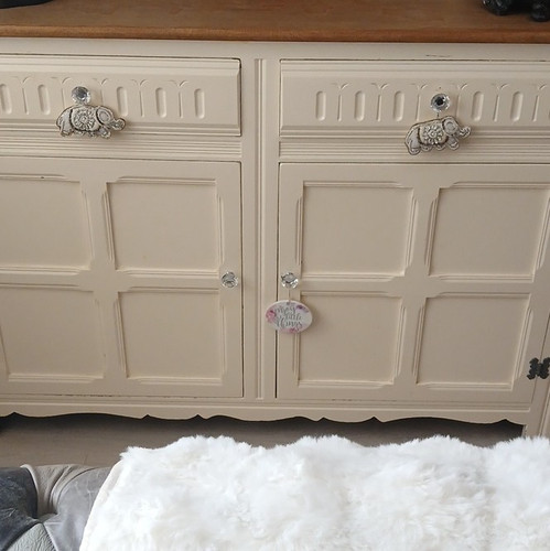 Cream wooden cabinet - wooden, 2