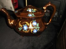ANTIQUE COPPER LUSTRE TEAPOT