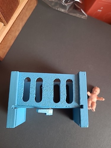Vintage dolls wooden cot - , drop