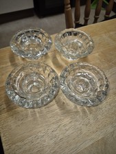 Vintage French Set of 4 Crystal Glass Candle Stick Holders