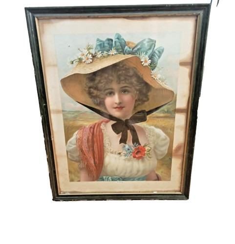 Antique edwardian framed print - antique,