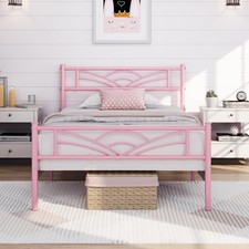 Metal Bed Frame Slatted Beds Headboard Bedroom Under-bed Storage Single/Double