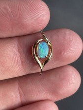 14ct Gold Opal Pendant, Vintage 14k 585