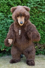 HUGE STEIFF STUDIO LIFESIZE BROWN GRIZZLY BEAR 500558 - 160cm TALL!