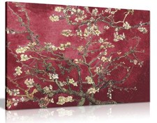 Floral Canvas Maroon Van Gogh