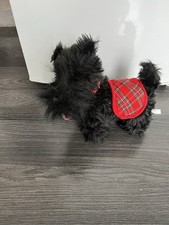 Black Fluffy Scottie Dog With Red Collar THISTLE PRODUCTS LTD 26cm Tall Vgc