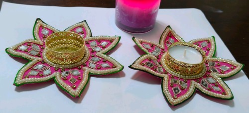Handmade pink lotus tealight - handmade,