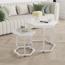 Nesting of 2 White Marble