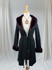 Black knit textured long - black,