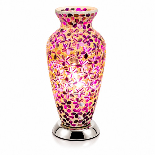 Purple mosaic glass table lamp - purple,