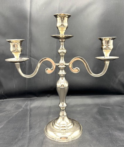 Silver colour metal candelabra - colour,