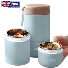 Hot Food/Soup Thermos Flask Stainless Steel Vacuum Insulated Jar & Spoon 800ml