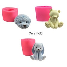 Bear Rabbit Shape Silicone Mold Gypsum Epoxy Resin Mould