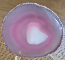 Pink / Purple Agate slice polished stone
