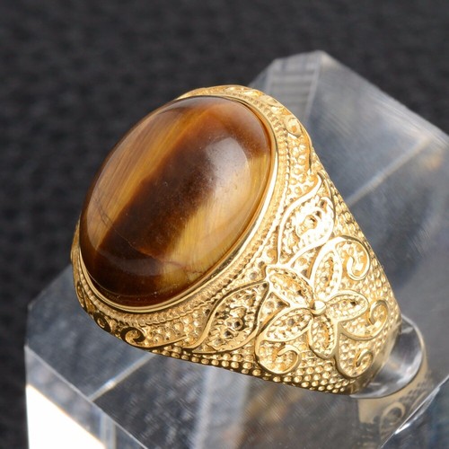 18k gold tiger eye oval - gold, ep