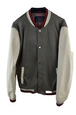 Zara Man Faux Suede Mens Varsity Bomber Button Up Jacket Size M Outdoors