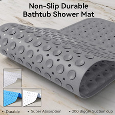 Bathtub Mats Non Slip Shower Mat Extra Long Washable Anti-Mold Shower Floor Mat