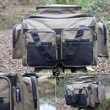 LIDSTERS Green Carp Coarse Fishing Tackle Bag Holdall  Bag LARGE MULTI POCKET