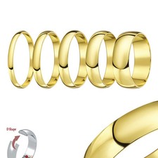 9ct Yellow Gold Ring Light Weight D Shaped Wedding Ring (Solid & Hallmarked)