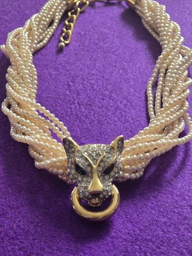 Vtg necklace brooch chocker - necklace+brooch,