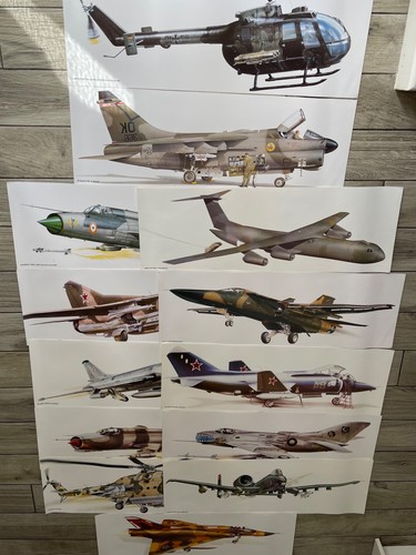 Vintage military aircraft art - military,