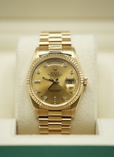 Gents 18ct Yellow Gold Rolex Day-Date 36mm 18238 Factory Champagne Diamond Dial