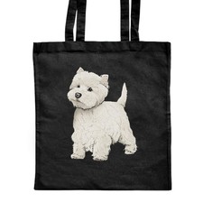'Westie Dog' Classic Black Tote Shopper Bag (ZB00012904)