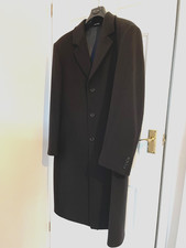 Gentleman's Italian Wool/Kashmir Black Winter Full Length Lined Warm Coat 40
