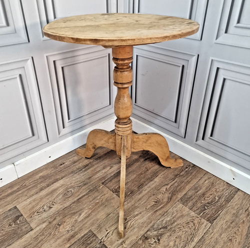 Antique pine pedestal table - antique,