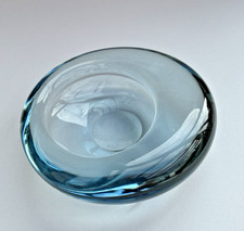 VINTAGE 1950's SCANDINAVIAN GLASS HOLMEGAARD AKVA BLUE BOWL PER LUTKEN 15737