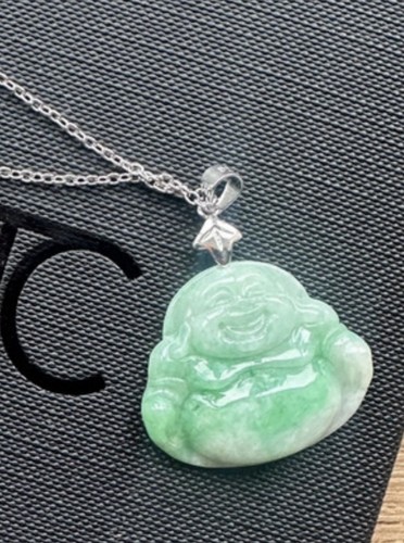 Jade stone laughing buddha - jade,