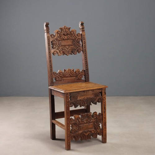 Antique baroque chair walnut - chair,