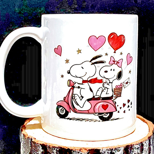 Snoopy moped mug - snoopy,