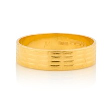 Gold ribbed wedding ring 22ct - gold,