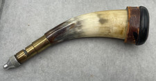 Vintage Powder Horn with Brass