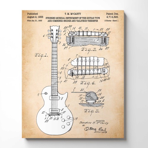 Guitar wall art - guitar, gibson
