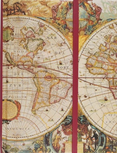 Journal fold over old world - journal, fold-over
