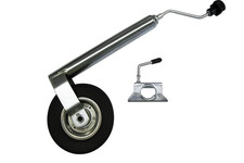 Heavy Duty Jockey Wheel & Clamp 48MM (Metal Rim Wind Up Handle Trailer Caravan)