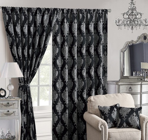 Jacquard curtains pencil pleat - curtains,